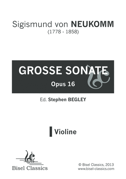 Grosse Sonate, Opus 16 - Violin