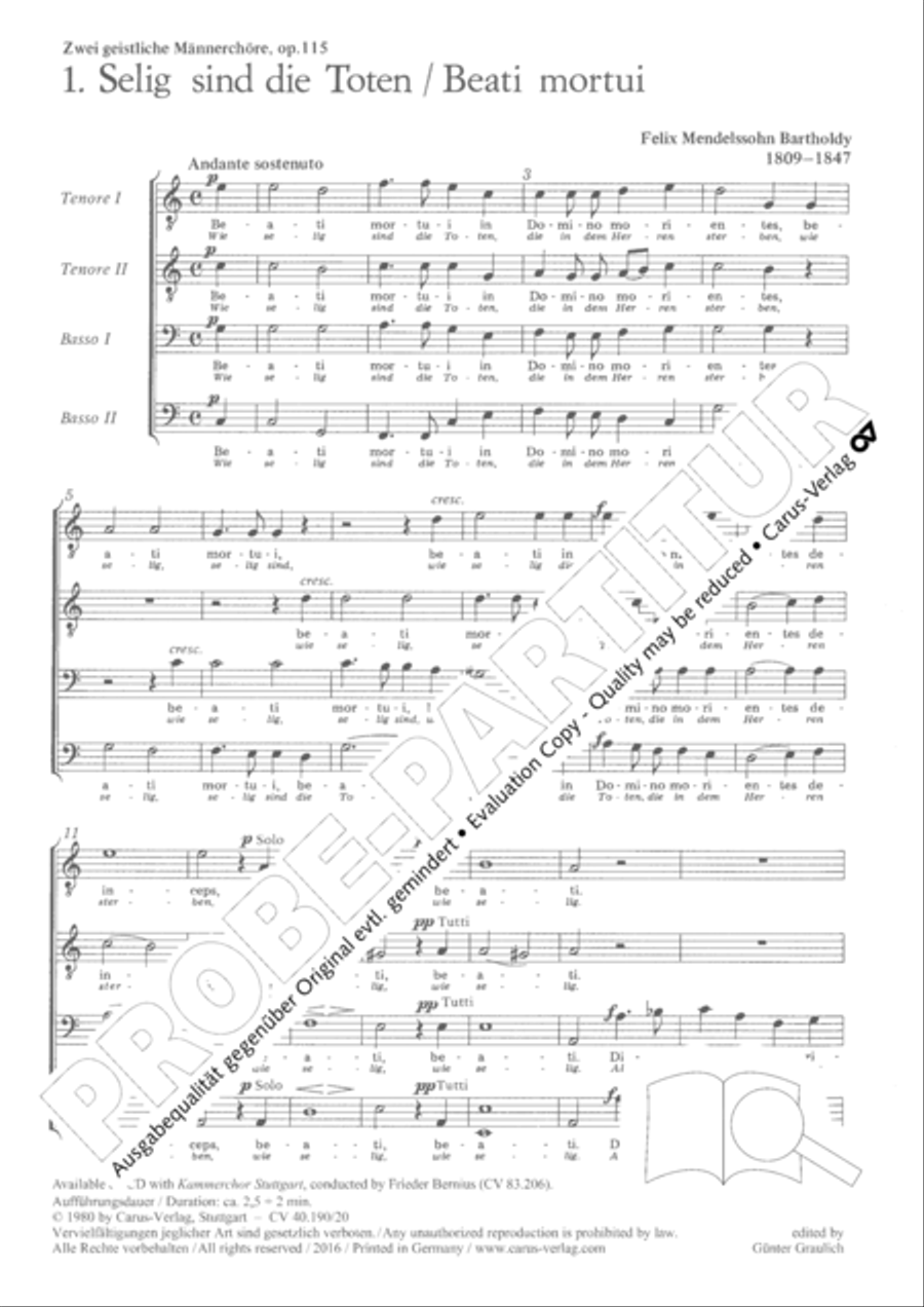 Zwei geistliche Mannerchore Score scores gallery preview page 2