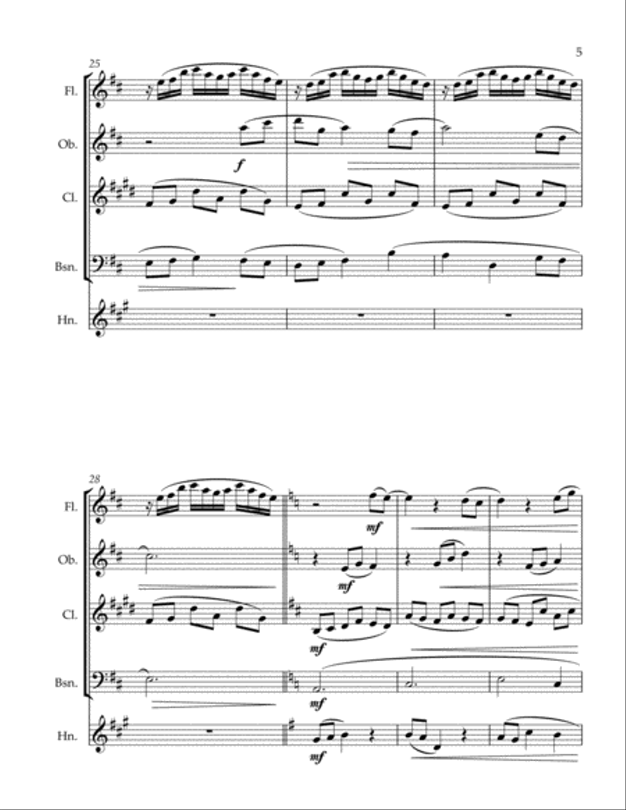 W L Larsen - Wind Quintet No. 1 Woodwind Quintet scores gallery preview page 5