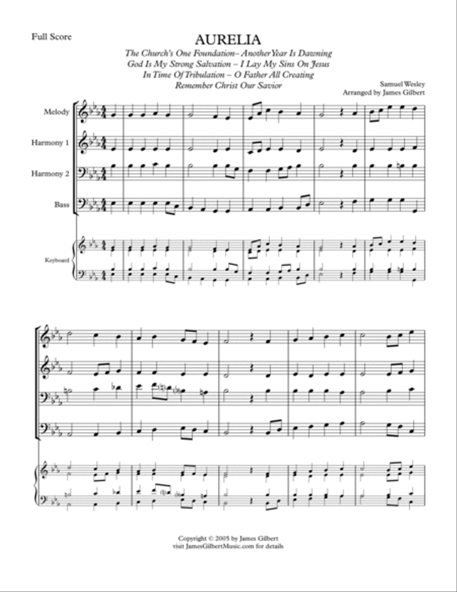 AURELIA (The Church's One Foundation) Small Ensemble scores gallery preview page 2