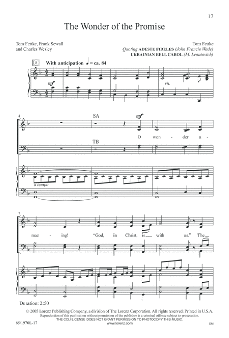 A Great and Mighty Wonder 4-Part scores gallery preview page 18
