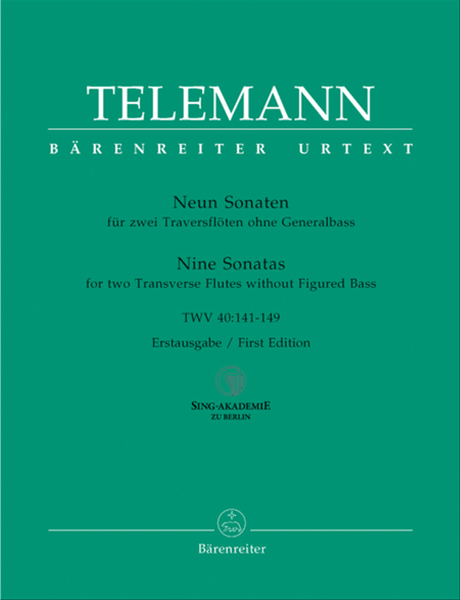 Neun Sonaten for two Flutes without Bass TWV 40:141-149 Flute Duet scores gallery preview page 1