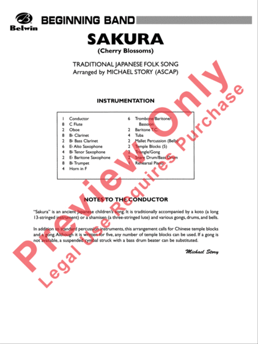 Sakura (Cherry Blossoms) Sakura (Cherry Blossoms) Concert Band scores gallery preview page 2