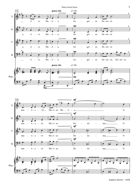 Angelus Domini (SATB Choir & Piano) image number null