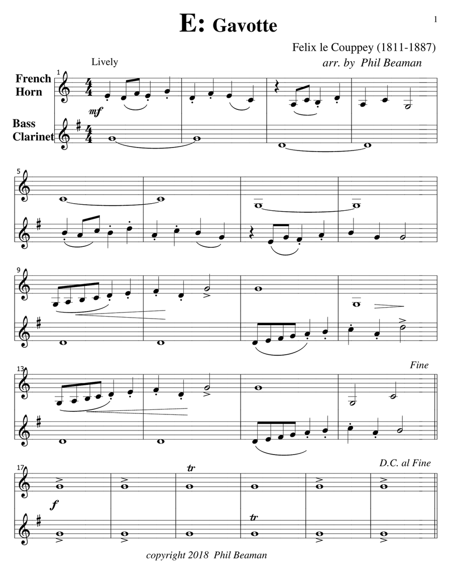 The Alphabet-set of French Horn/Bass Clarinet duets Clarinet Duet scores gallery preview page 3