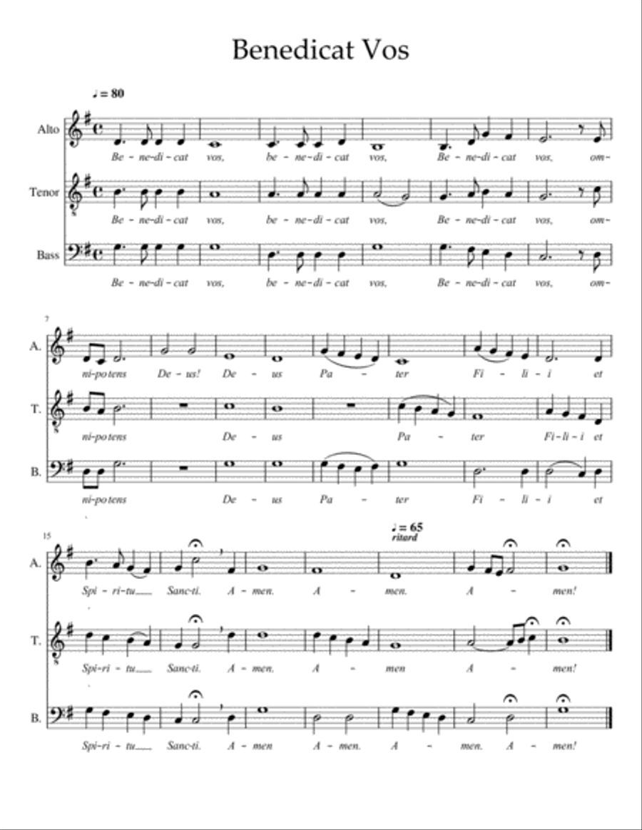 Benedicat Vos A Cappella scores gallery preview page 1