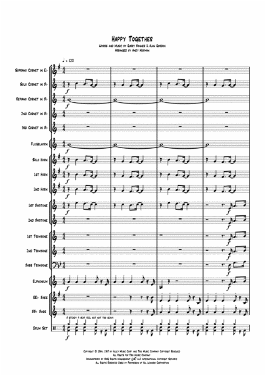 Happy Together Brass Band scores gallery preview page 1