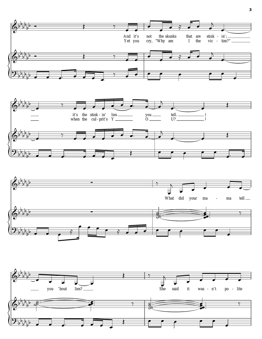 Skeletons Piano, Vocal, Guitar scores gallery preview page 3