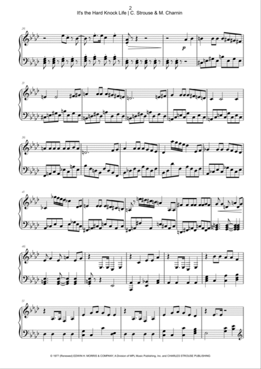 It's The Hard-Knock Life Piano Solo scores gallery preview page 2