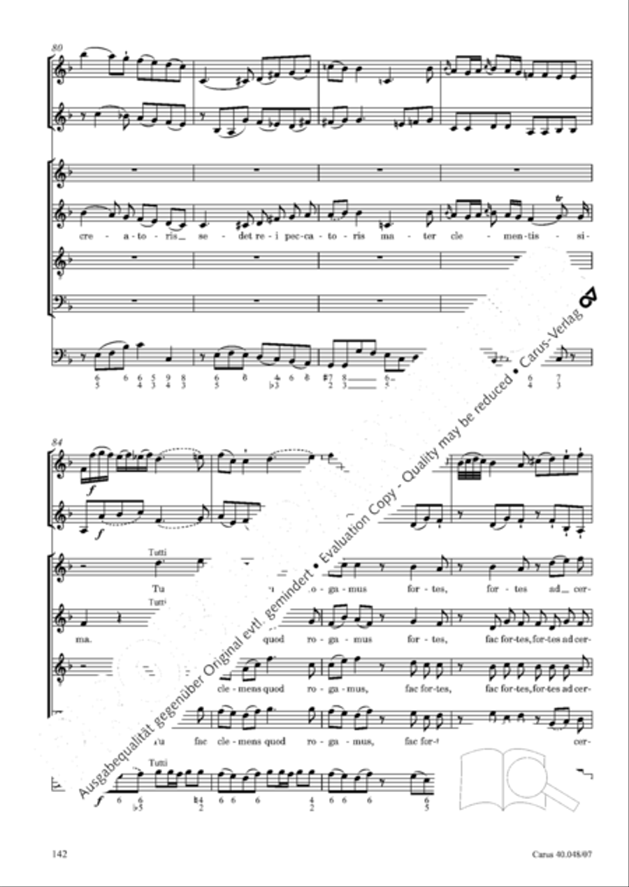 Regina coeli in B-Flat Major, K. 127 4-Part scores gallery preview page 143