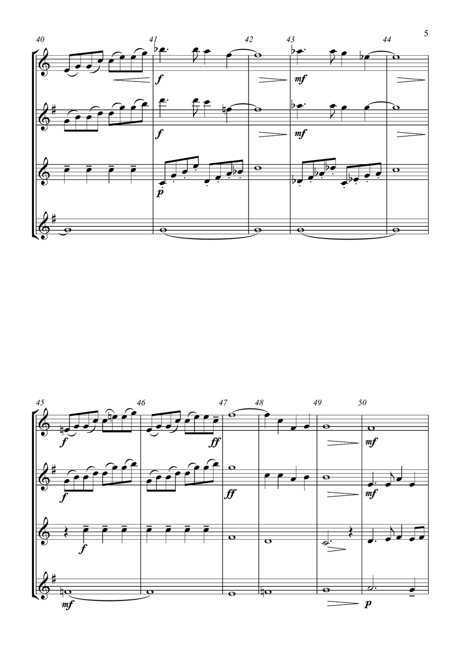 Zadok the Priest (UEFA Champions League Anthem) Woodwind Quartet scores gallery preview page 5