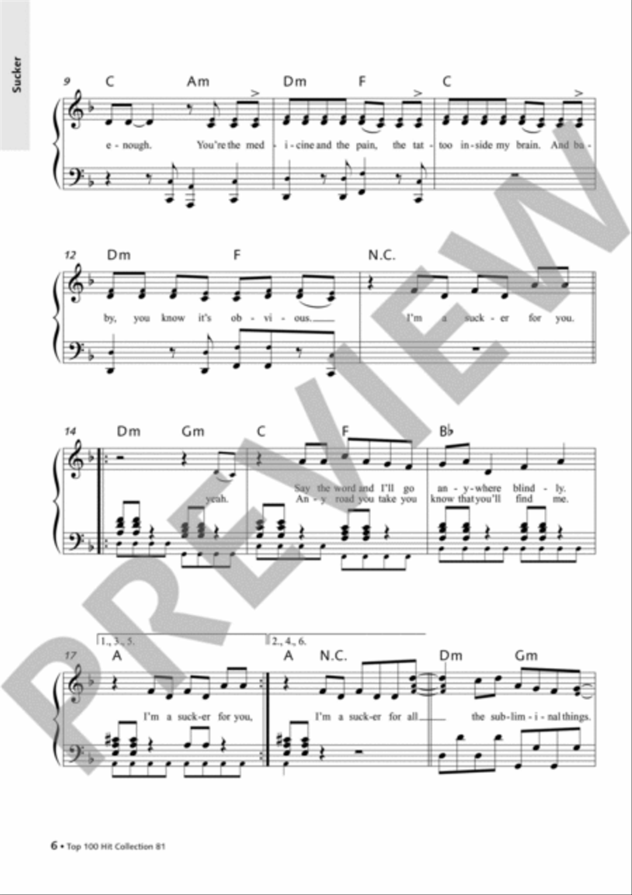 Top 100 Hit Collection 81 Vol. 81 Piano scores gallery preview page 5