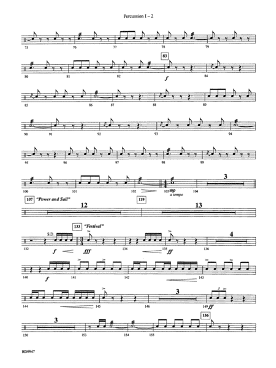 Chesapeake: 1st Percussion Concert Band scores gallery preview page 2
