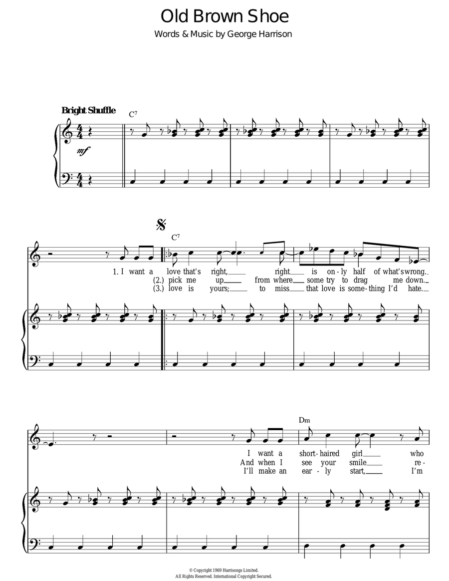 Old Brown Shoe Acoustic Guitar scores gallery preview page 1