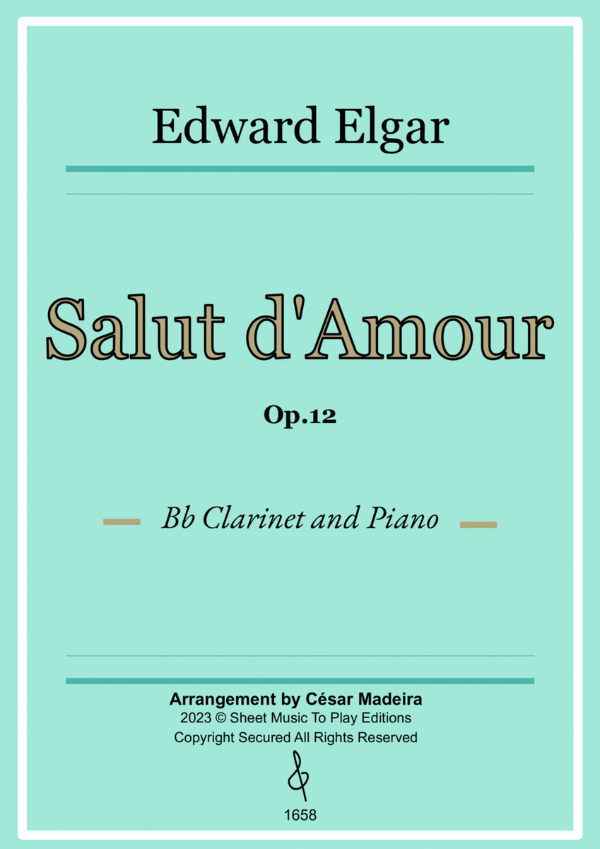 Salut d'Amour by Elgar - Bb Clarinet and Piano (Full Score) image number null