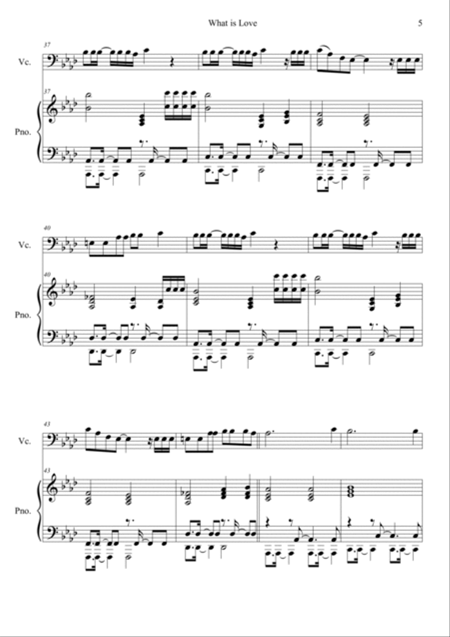 What Is Love? Piano scores gallery preview page 5