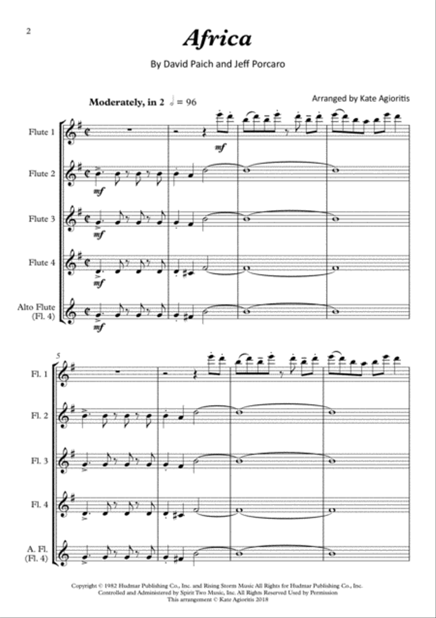 Africa Flute Quartet scores gallery preview page 2