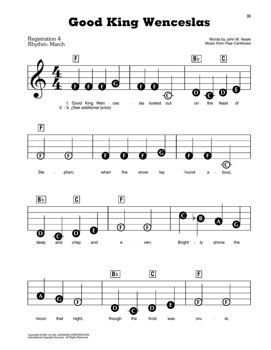 Good King Wenceslas Electronic Keyboard scores gallery preview page 1