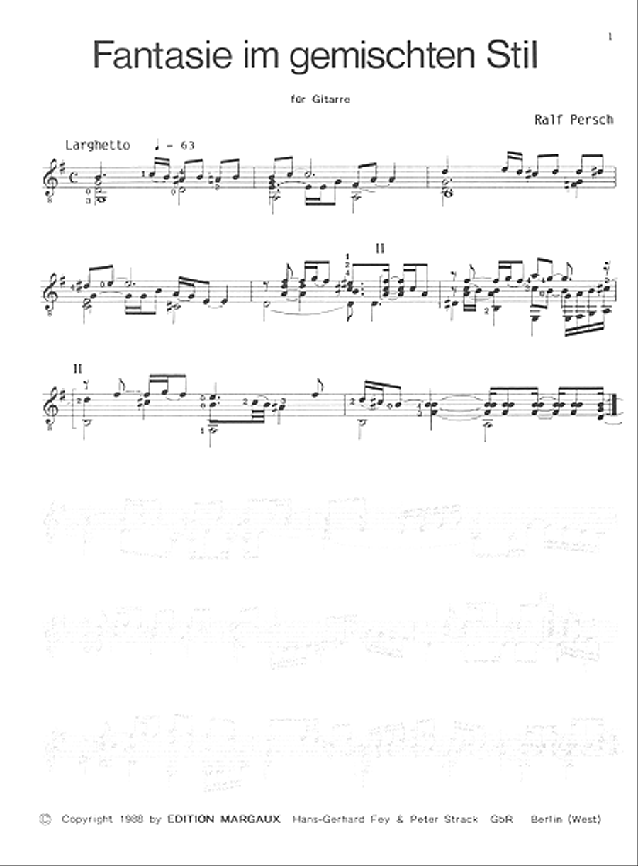 Ralf Persch - Zwei Fantasien Acoustic Guitar scores gallery preview page 3