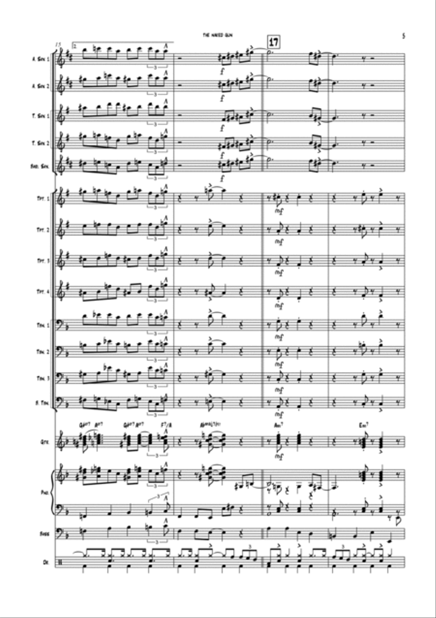 The Naked Gun From The Files Of Police Squad! Jazz Ensemble scores gallery preview page 5