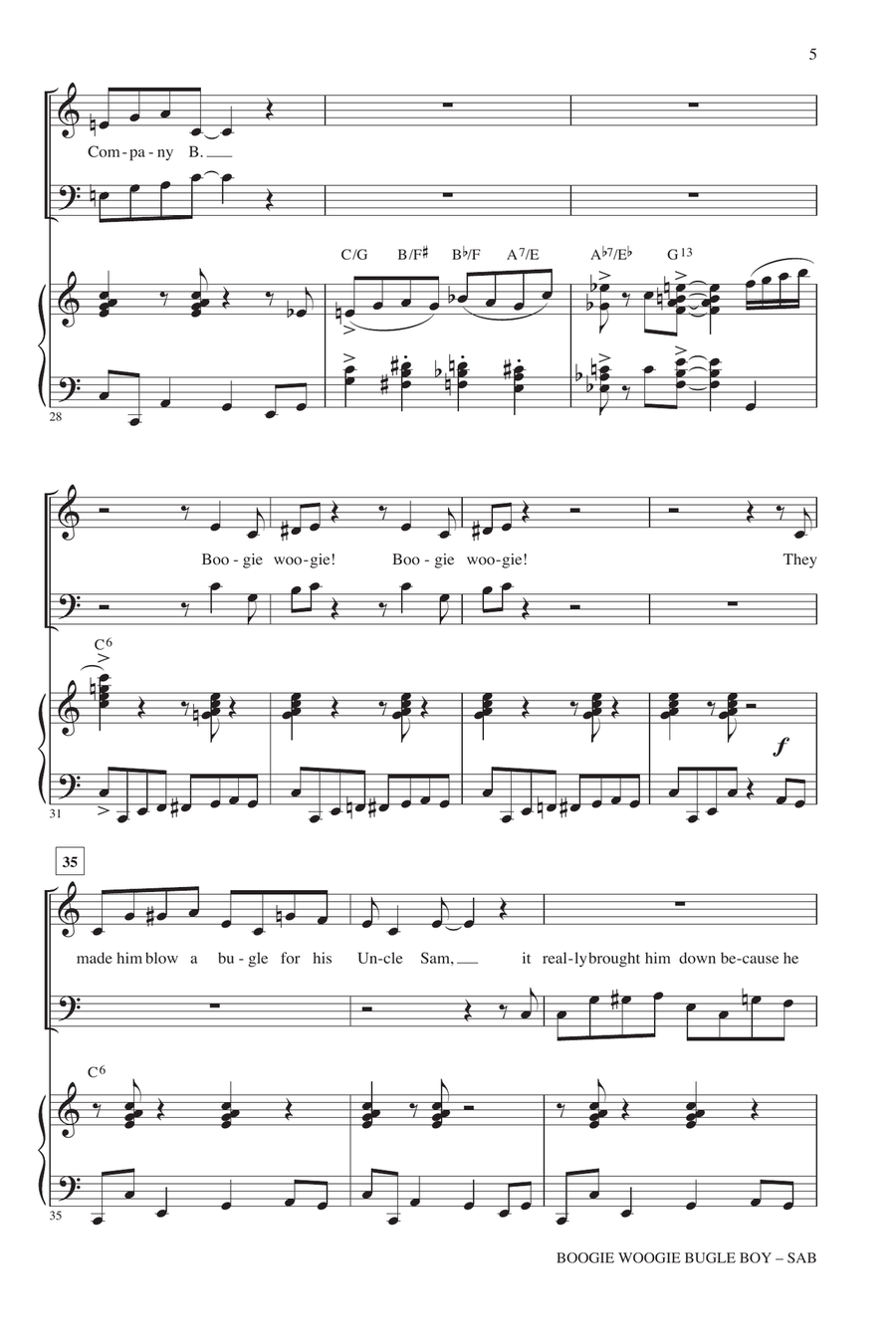 Boogie Woogie Bugle Boy (arr. Mark Brymer) 3-Part scores gallery preview page 4
