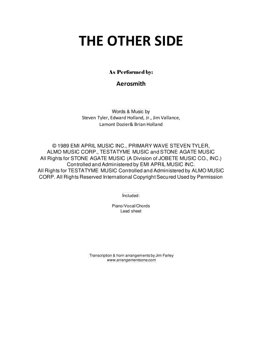 The Other Side The Other Side Voice scores gallery preview page 1