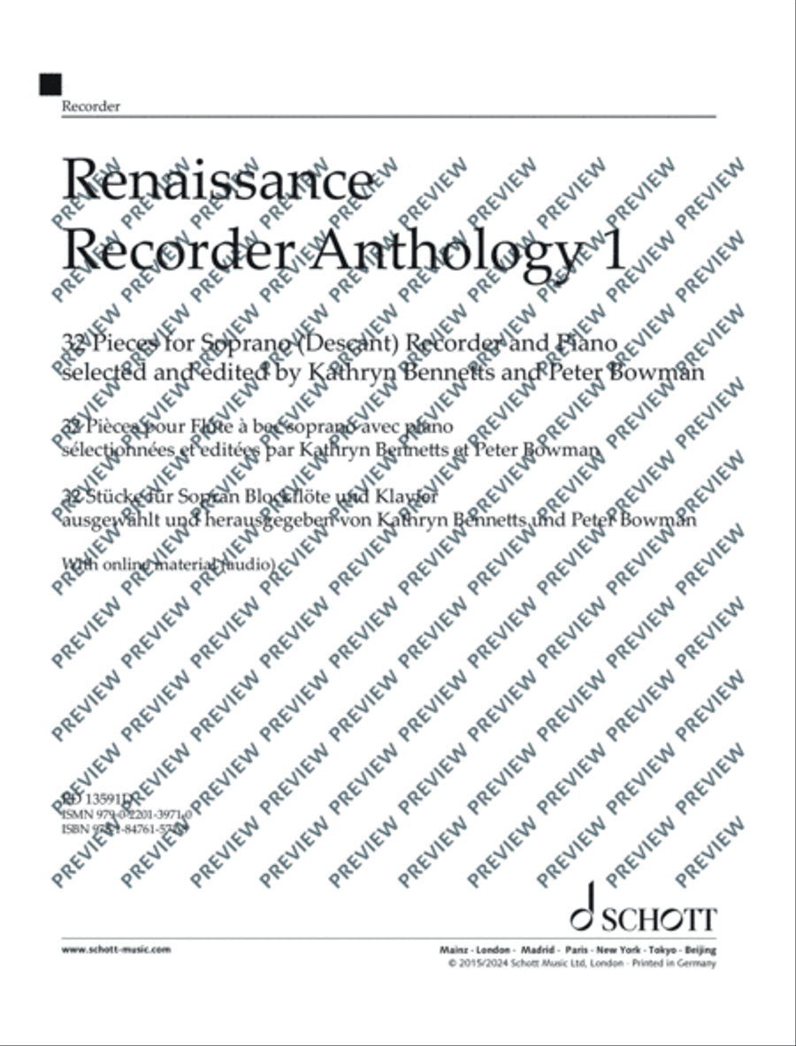 Renaissance Recorder Anthology 1 Soprano Recorder scores gallery preview page 2