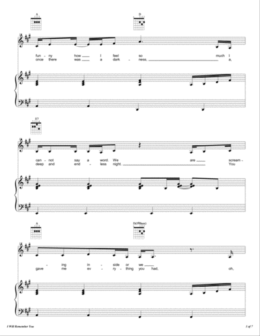 I Will Remember You I Will Remember You Voice scores gallery preview page 4