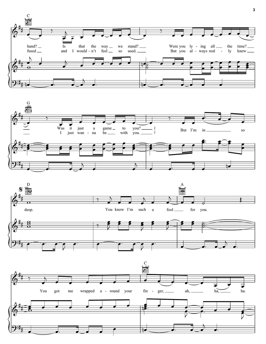Linger Piano, Vocal, Guitar scores gallery preview page 3