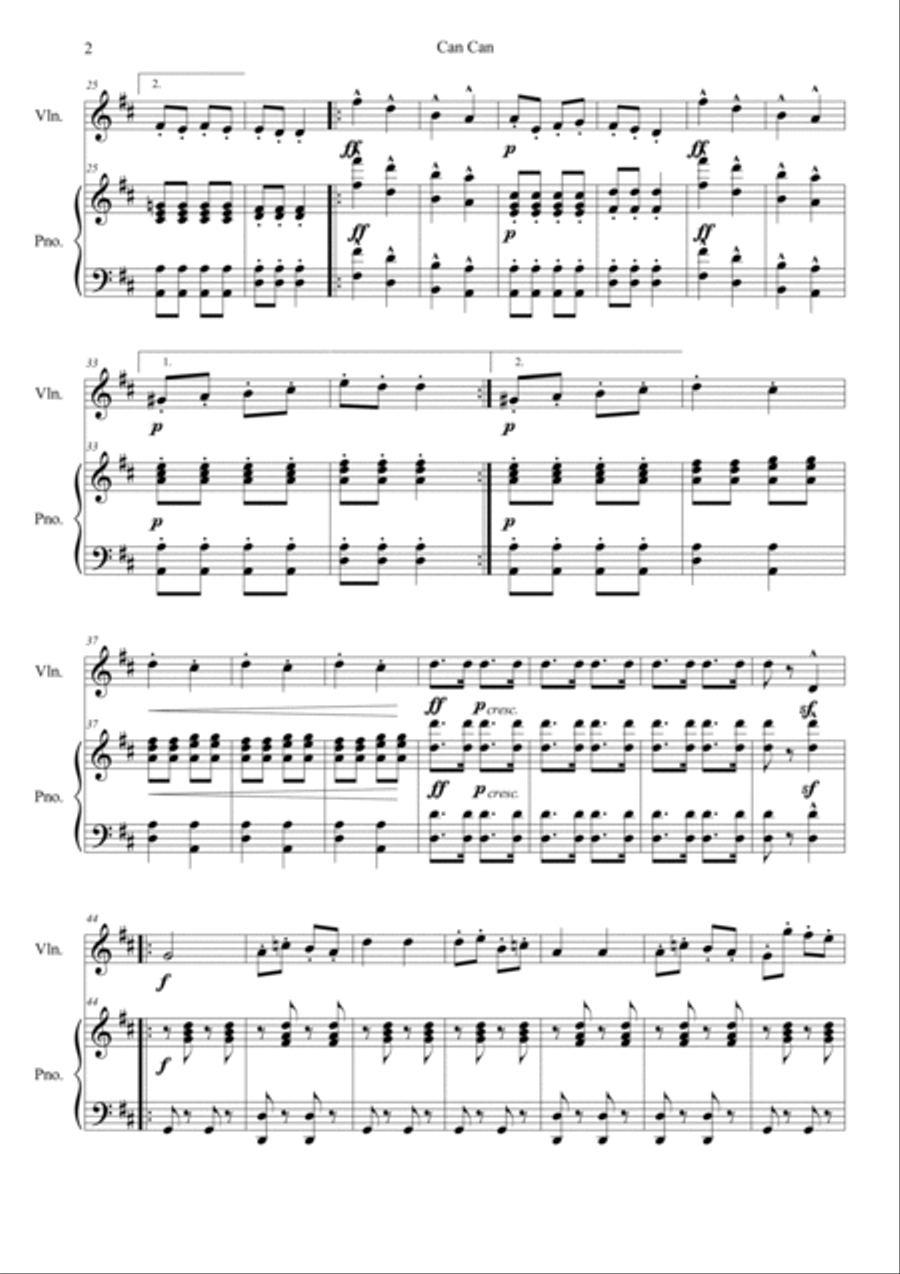 Can Can (from Orpheus in the Underworld) Violin Solo scores gallery preview page 2