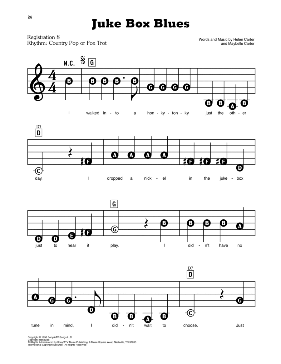 Juke Box Blues Juke Box Blues Electronic Keyboard scores gallery preview page 1