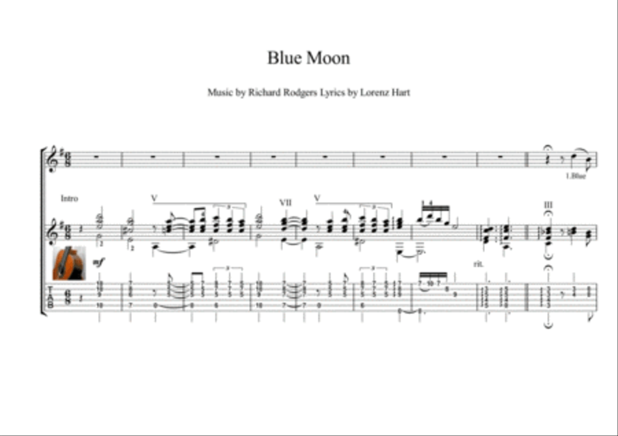 Blue Moon Electric Guitar scores gallery preview page 1