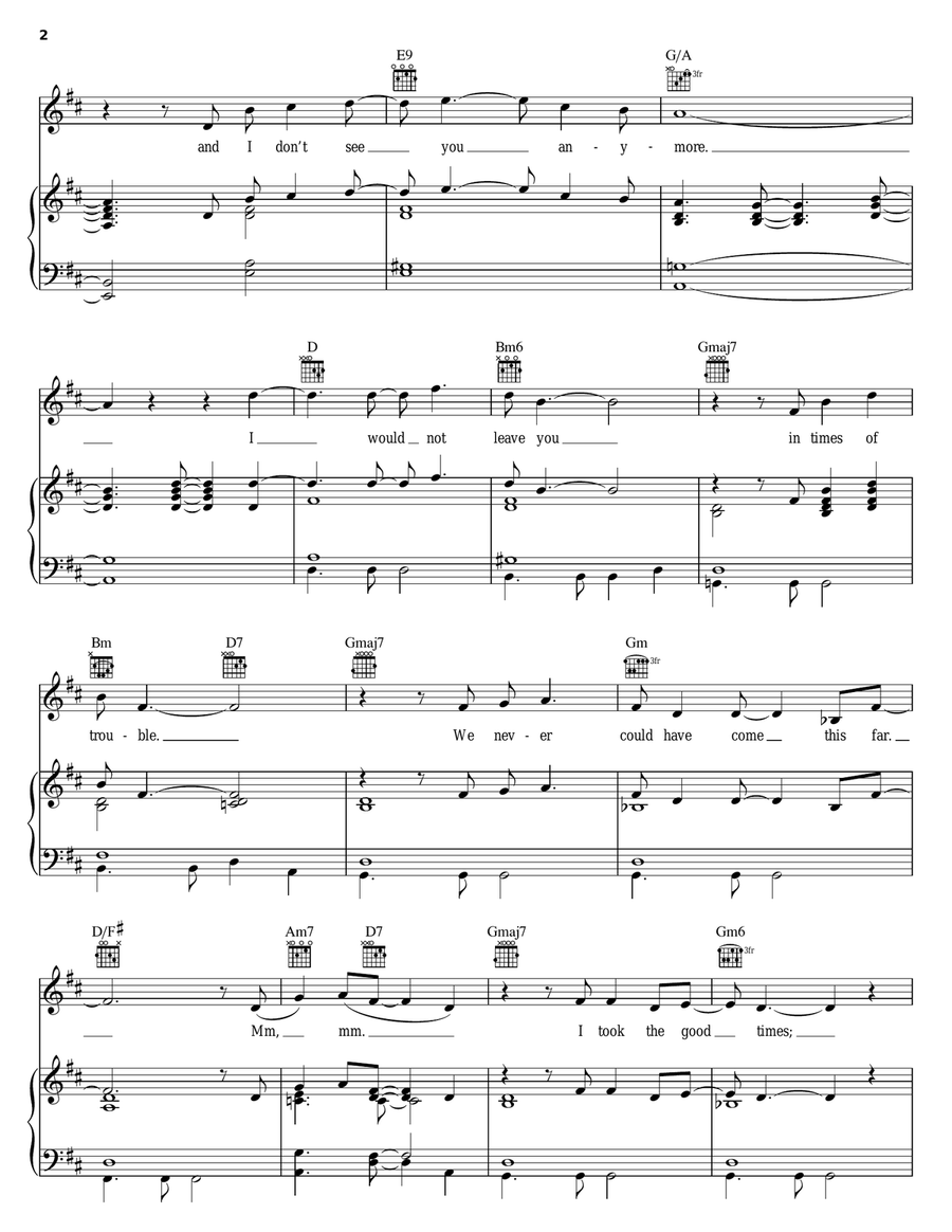 Just The Way You Are Piano, Vocal, Guitar scores gallery preview page 2