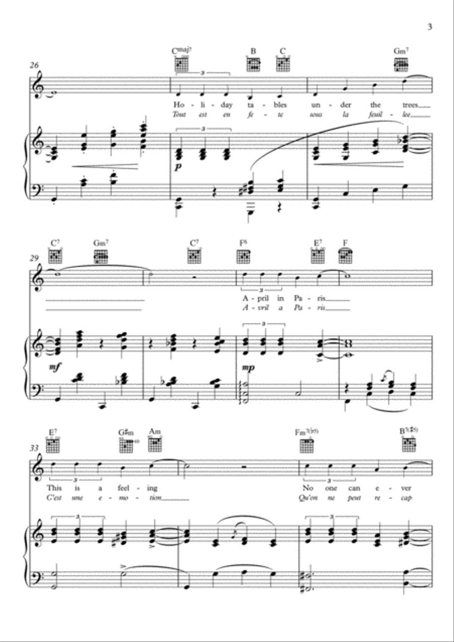 April In Paris Piano, Vocal, Guitar scores gallery preview page 3