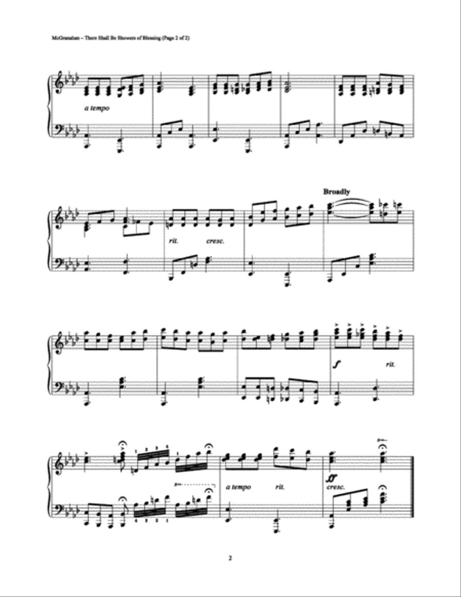 There Shall Be Showers of Blessing Piano Solo scores gallery preview page 2