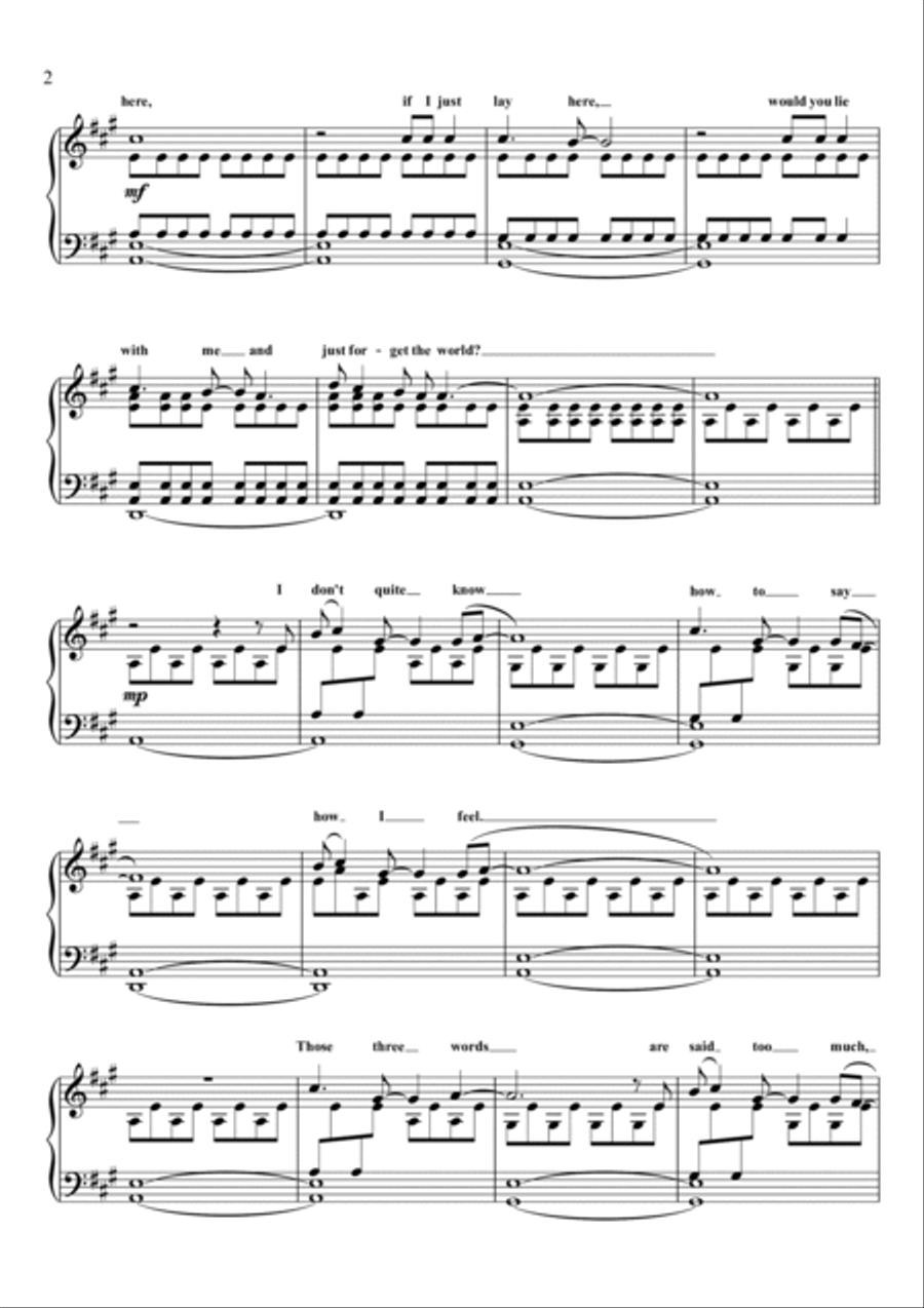 Chasing Cars Piano Solo scores gallery preview page 3