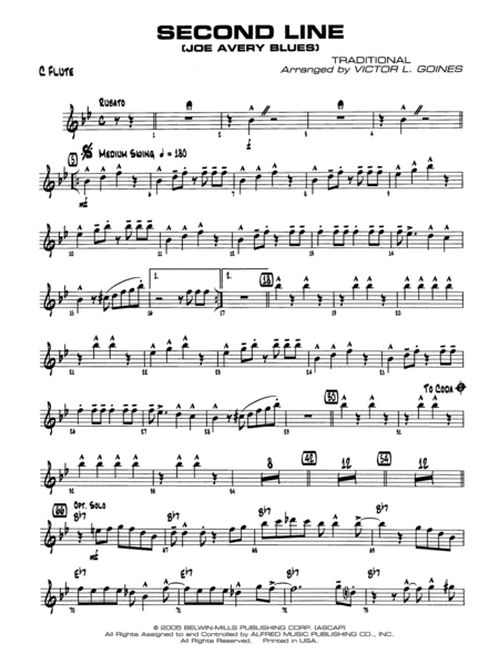 Second Line (Joe Avery Blues): Flute