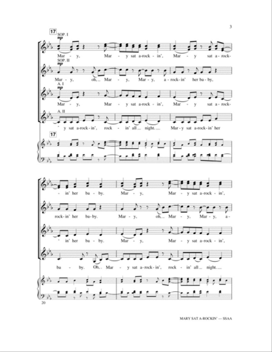Mary Sat A-Rockin' SSA scores gallery preview page 3