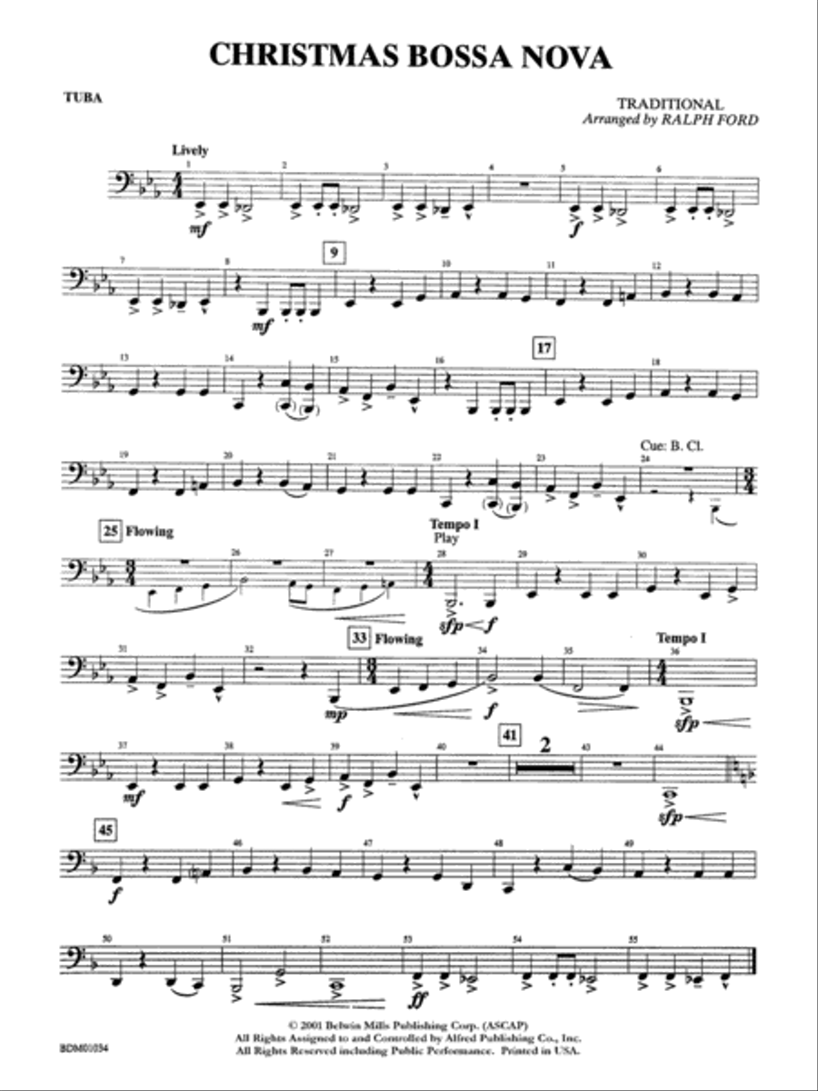 Christmas Bossa Nova: Tuba Concert Band scores gallery preview page 1