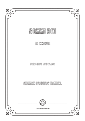 Book cover for Handel-Sommi Dei in e minor,for Voice and Piano