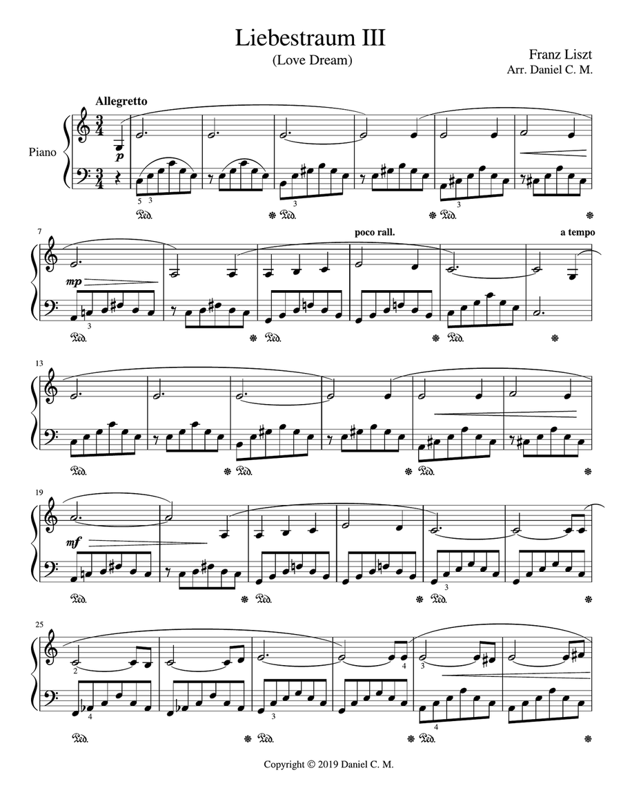 Liebestraum for piano (easy) Piano Solo scores gallery preview page 2