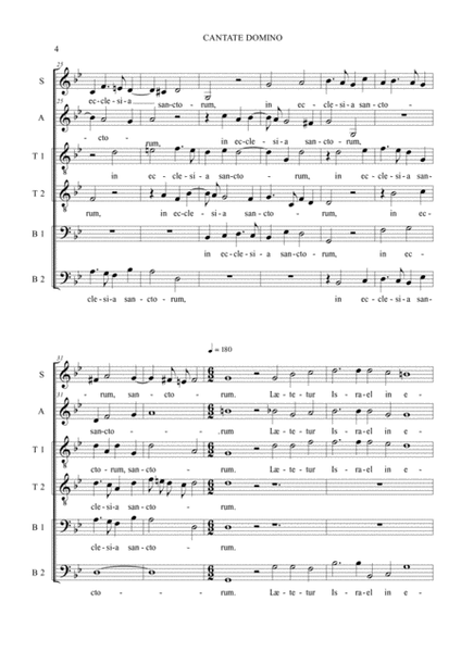 CANTATE DOMINO - W. Byrd - Arr. for SATTBB Choir image number null