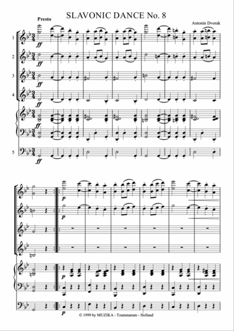 Slavonic Dance No. 8 Slavonic Dance No. 8 Set of Parts scores gallery preview page 3