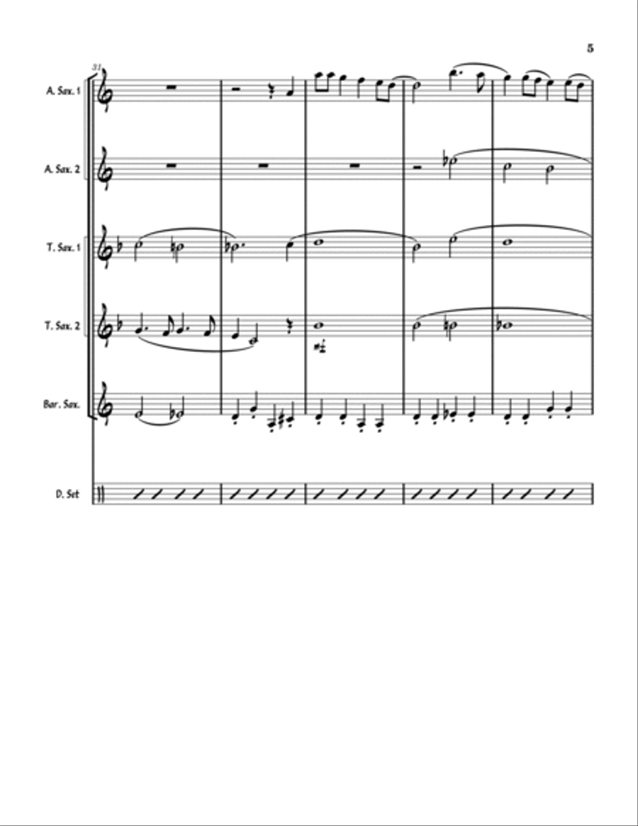 Let It Snow! Let It Snow! Let It Snow! Saxophone Quintet scores gallery preview page 5