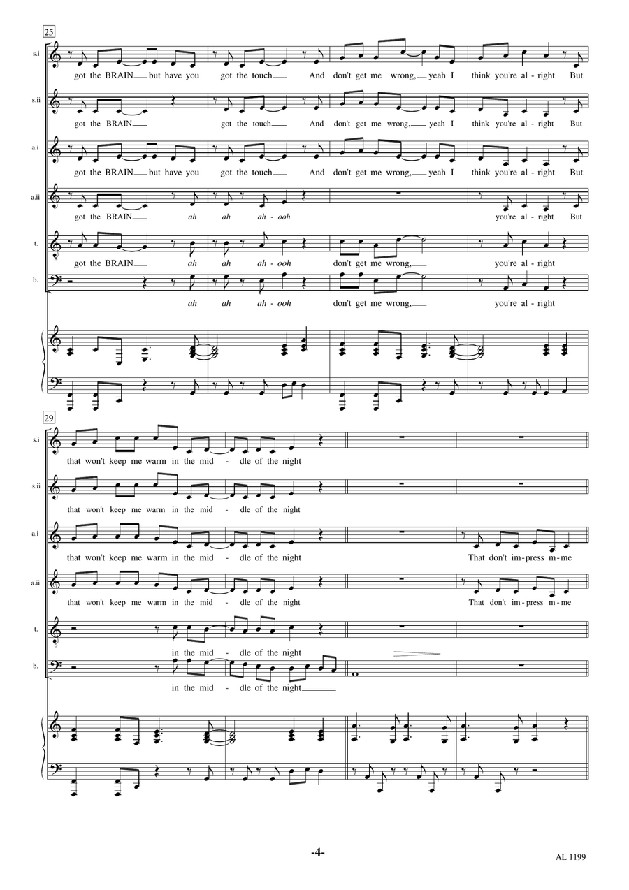 That Don't Impress Me Much Divisi scores gallery preview page 4