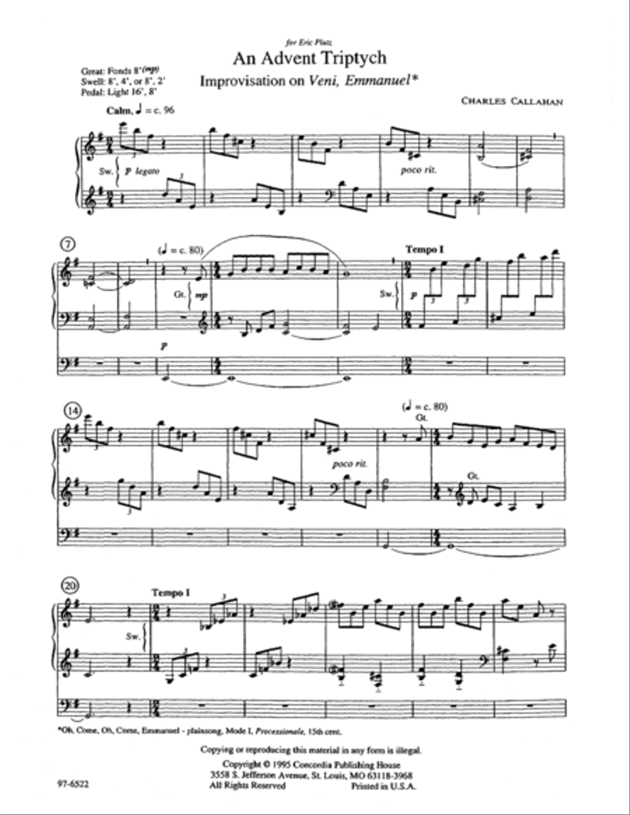An Advent Triptych Organ scores gallery preview page 2