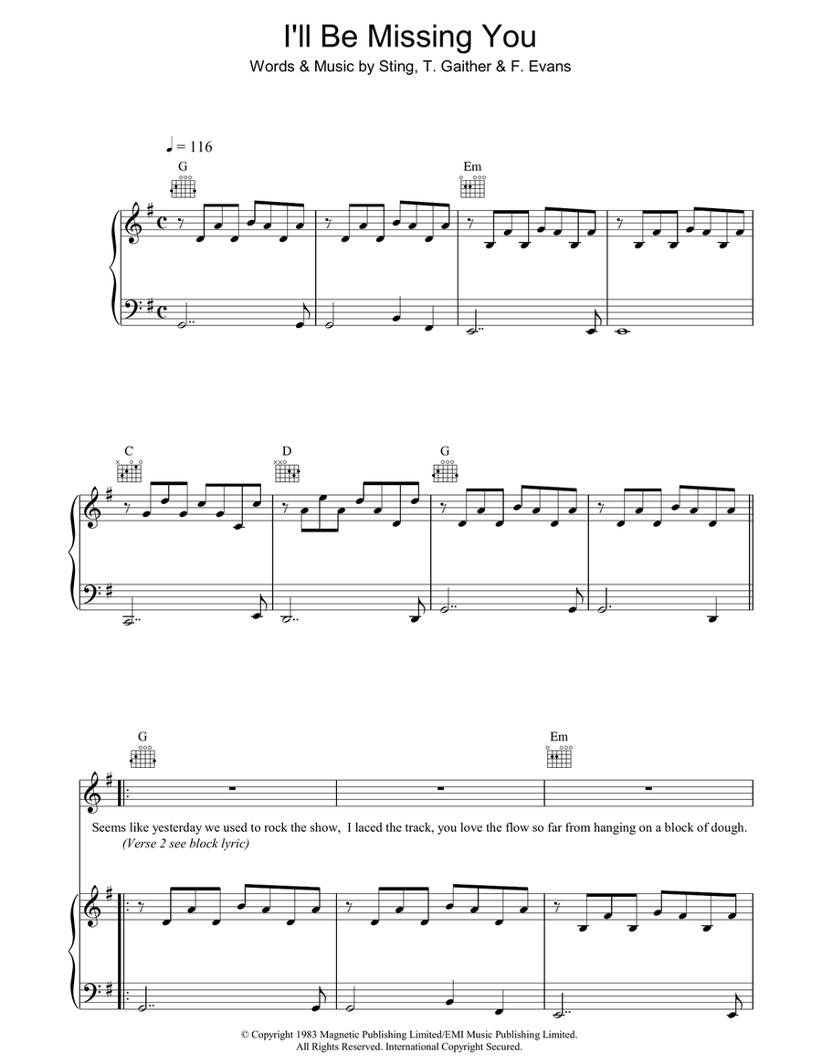 I'll Be Missing You Acoustic Guitar scores gallery preview page 1