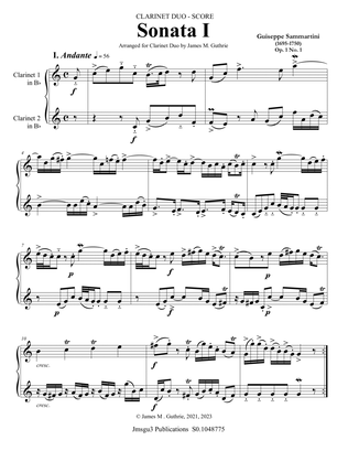 Sammartini: Sonata I Op. 1 No. 1 for Clarinet Duo