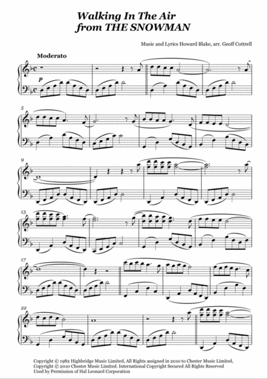 Walking In The Air Piano Solo scores gallery preview page 2