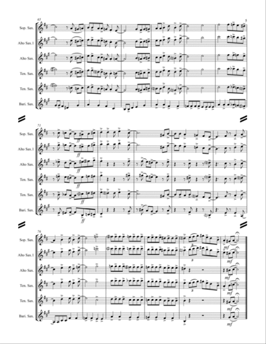 I Saw Mommy Kissing Santa Claus Saxophone Quintet scores gallery preview page 6